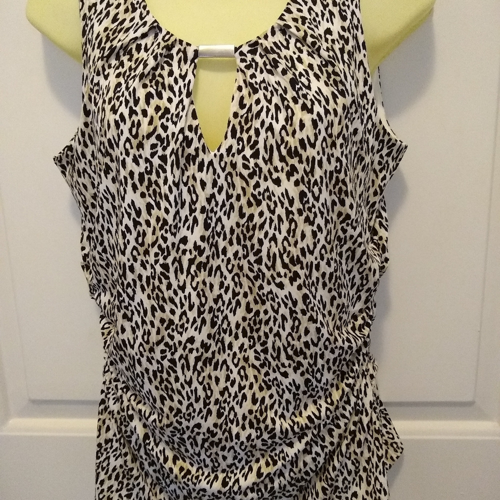 White House Black Market cheetah print top